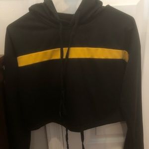 Zaful black cropped hoodie